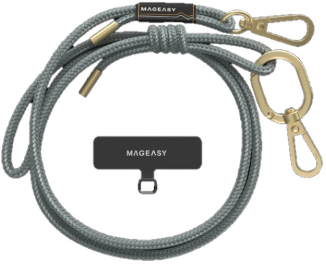MAGEASY 手機掛繩組 可調節長度 附掛片, 6MM-率性藍, 1個