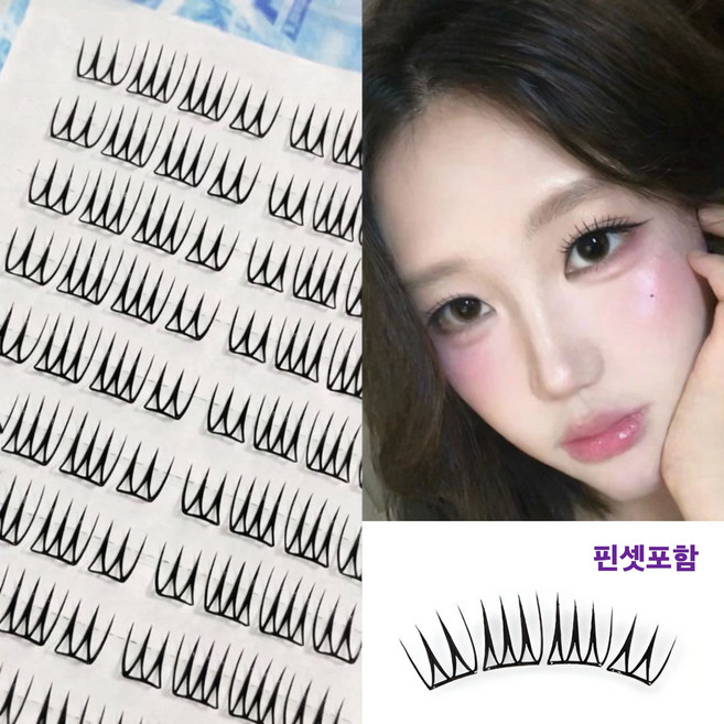 GACA 풀 필요없는 아이돌 속눈썹 걸그룹 가닥형 아이래쉬, 1개, 아이돌1호