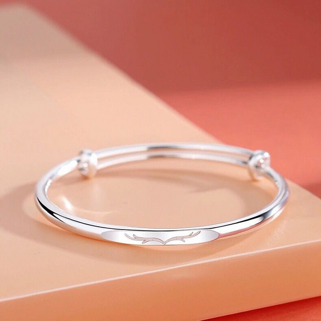 LUNE 999足銀推拉式手鐲，小眾設計感，實心純銀飾品