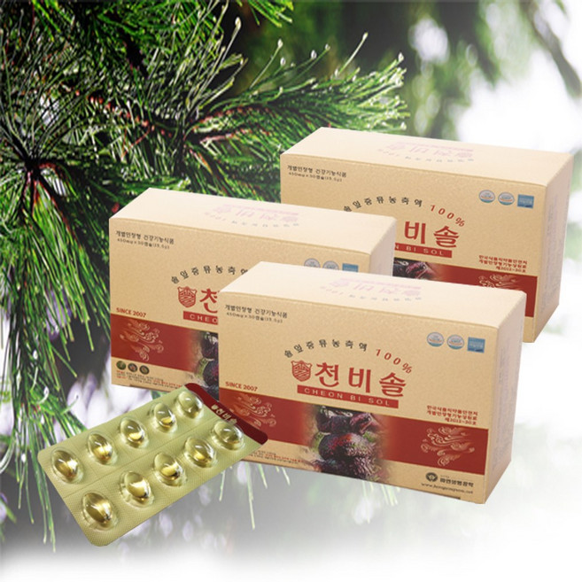 솔잎증류농축액100% 적송 천비솔 솔잎기름 적송유 송침유 혈당영양제 혈당건강식품, 90정, 1개