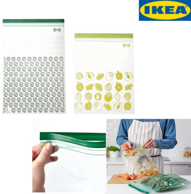 Bk 이케아 이스타드 지퍼백 6L/4.5L 30매 밀폐보관 위생팩 특대형15개+대형15개(005.256.87), 30개, 1세트