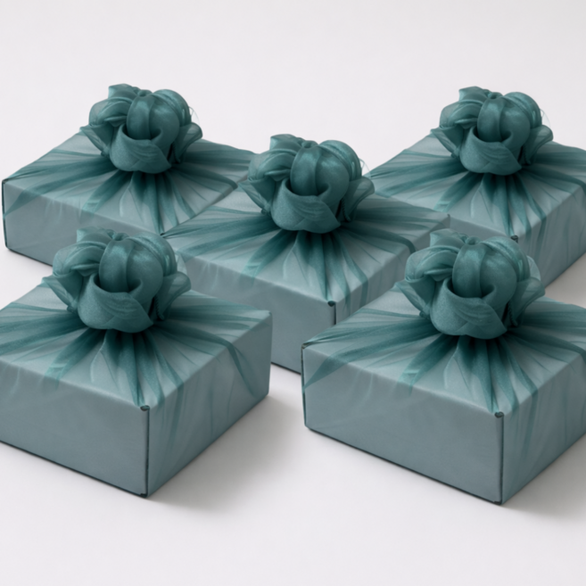 미담 크리스탈 보자기 선물 포장용 70x70cm, 5개, 청록