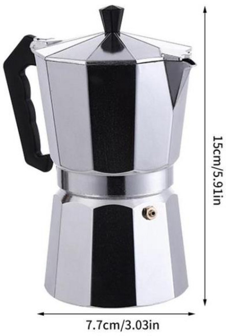 캠핑용 모카 포트 스토브 탑 커피 스테인레스 필터 이탈리아 에스프레소 메이커 가전 팔각형, 3) 150ML, 1개