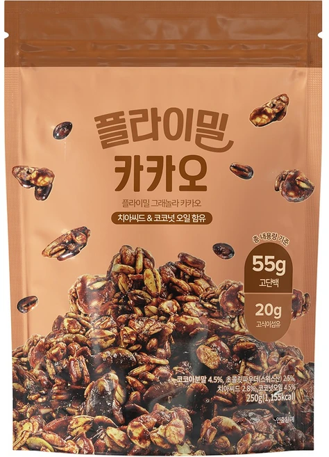 플라이밀 그래놀라 카카오, 250g, 1개 - 쿠팡