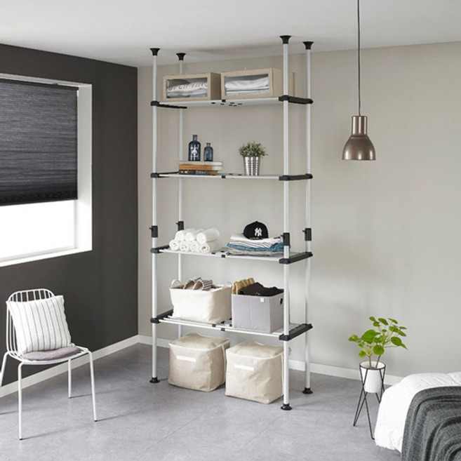 [왕자행거] 왕자 더블기둥4단조절선반_조임식_385-1_행거_cp, 없음