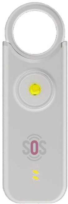 SOS 호신용 경보기 동석이형 135dB C타입충전, 화이트, 90mm, 1개