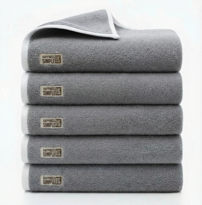 융풍 수건 호텔 수건 40수 고급 타올 면뽑지않는수건, 5개, 다크그레이
