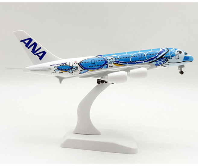 모형비행기 20cm 에어버스380 보잉747 35종 1:300, 20_380_ANA항공터틀블루, 1개