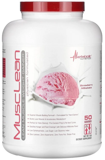 Metabolic Nutrition MuscleLean 순근육량 증가 딸기 밀크셰이크 5lb Nutrition (메타볼릭 뉴트리션), 2267 g, 1개 - 쿠팡