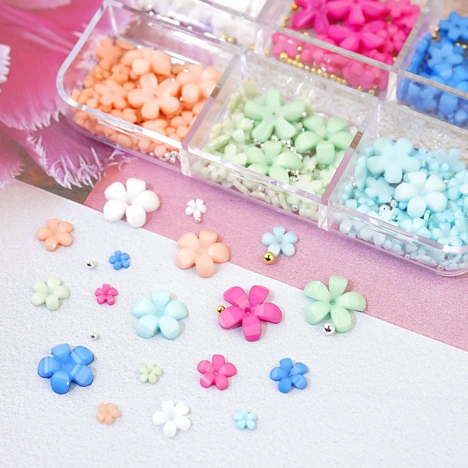 네일스토어 꽃파츠 6종세트-2 봄네일 대용량팩, 1개, 믹스