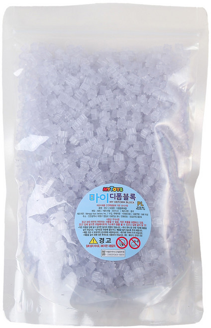[MYTOYS] 마이디폼블럭 8mm No.39 투명야광색 500g (약 2 700피스)_도안집 증정, 1개