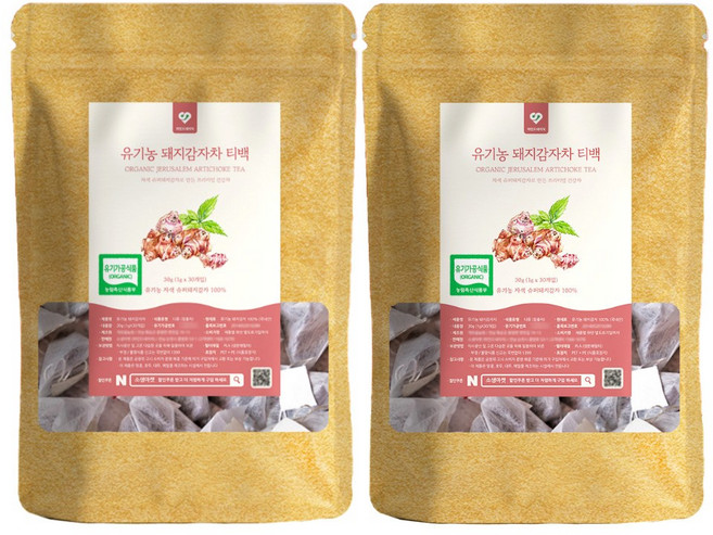 국산 유기농 볶은 건 돼지감자차 티백 당뇨에 좋은 다이어트 차 1g 30개입, 2개