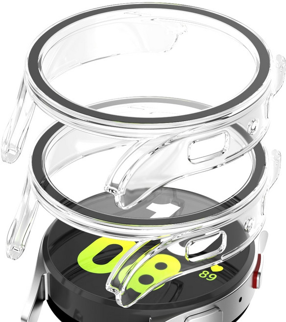 가꼬싶다 풀커버 9H 일체형 갤럭시 워치 케이스 2개입, 투명, 2개