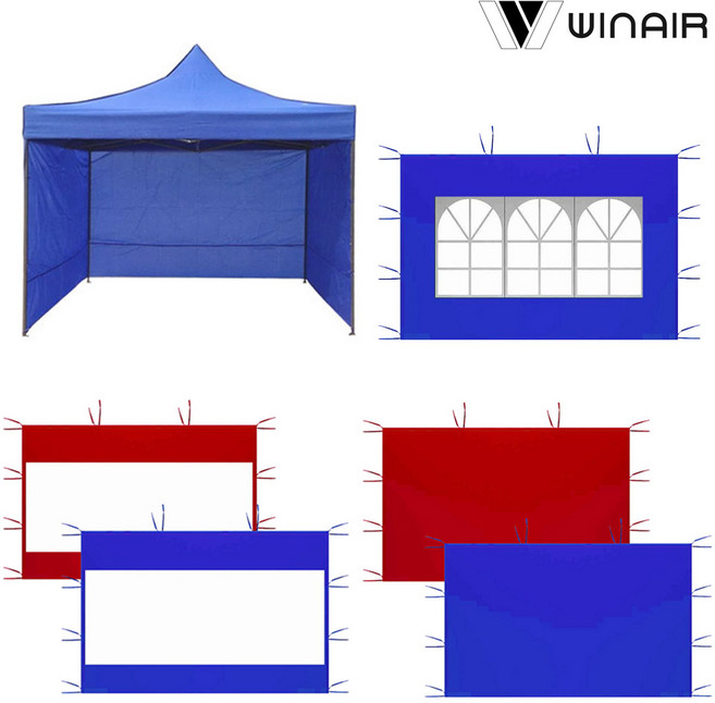 WIN 윈에어 캐노피 천막 바람막이 단면 낱장 차양막 차광막 외풍차단, 심플(일반형)_3.75m, 레드