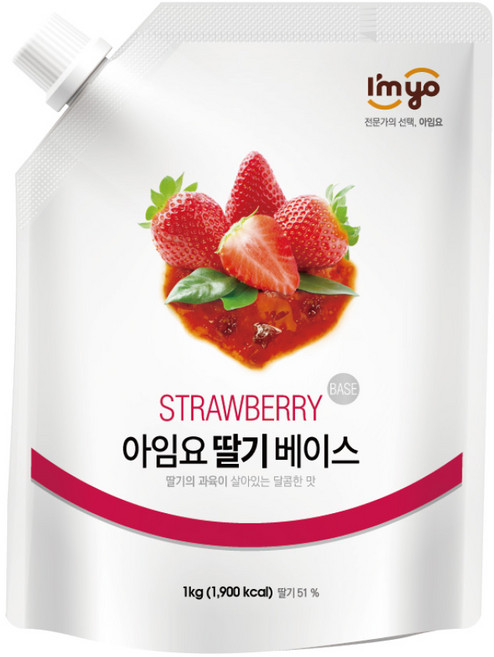 아임요 딸기 베이스 스무디용 잼, 1kg, 3개, 3개