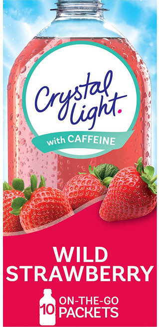 크리스탈라이트 온-더-고 드링크 믹스 와일드 스트로베리 카페인 포함 10개입, 31.1g, 3개