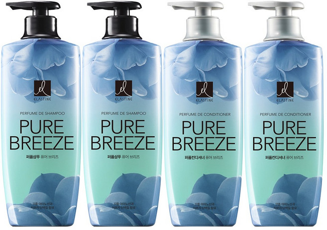 엘라스틴 퓨어브리즈 퍼퓸 샴푸 1개+컨디셔너 1개 600ml, 2세트