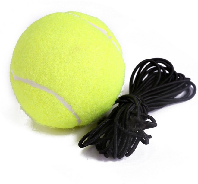 셀프 테니스 트레이닝 공 리턴볼 스트랩 연습용 반발력, 검은색 리턴볼, 1개