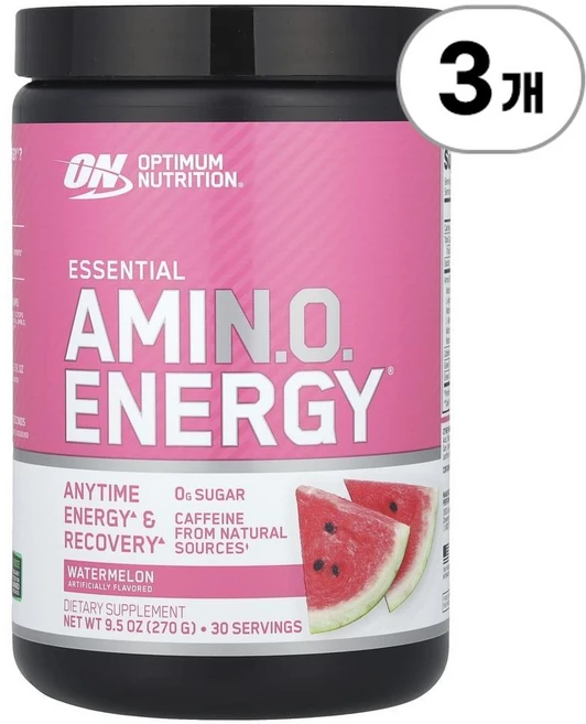 옵티멈 뉴트리션 에센셜 아미노 에너지 수박맛 Optimum Nutrition Essential Amin.O. Energy® Watermelon 270g, 3개 - 쿠팡