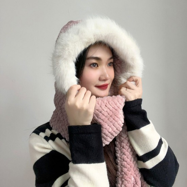 포근하루 일체형 후드 머플러 장갑목도리, 상세 설명 참조