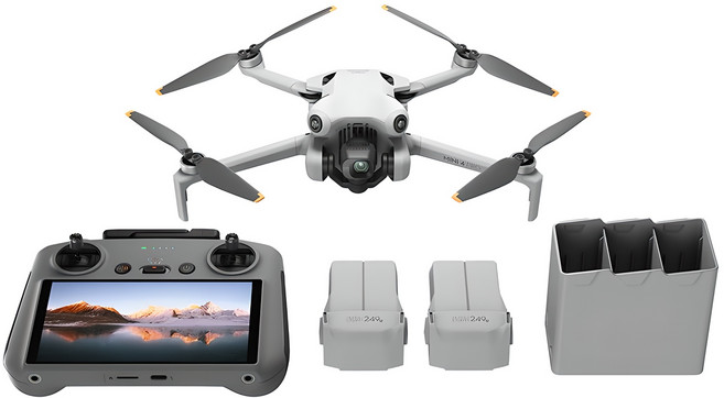 DJI Mini 4 프로 플라이 모어 콤보 + DJI RC 2 촬영용 드론, 혼합색상, 1개