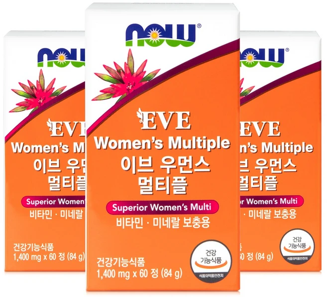 나우푸드 이브 우먼스 멀티비타민 60정 3박스 6개월분 - 쿠팡