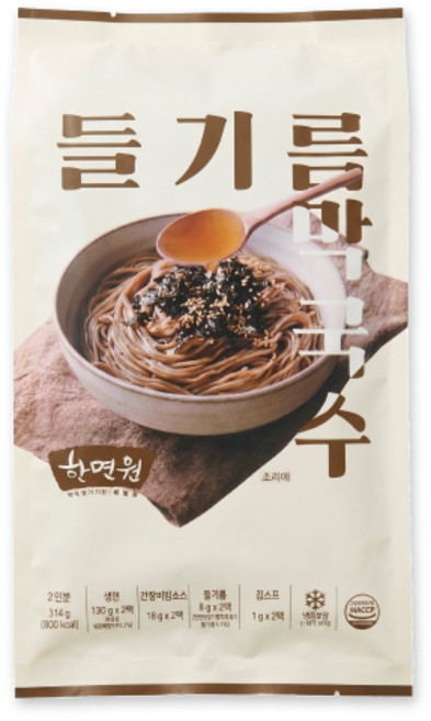 [한국제면] 한면원 들기름막국수 들기름국수 2인분, 314g, 1개