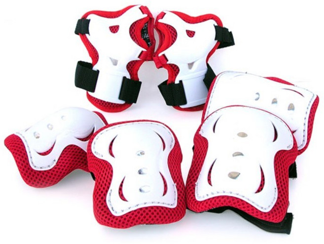 303 보호대세트 유아동 손바닥 무릎 팔꿈치 3종 세트 인라인 보호대 아동용 주니어 성인용 자전거 인라인 스케이트보드 킥보드 보호장비 보호대세트, 레드, 1세트