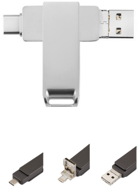 USB3.0 OTG C타입 아이폰 외장하드 4in1핸드폰 외장메모리, 1개, 256GB