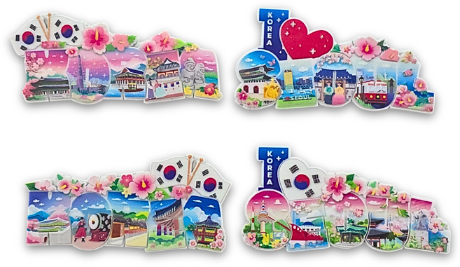 한국민예사 코리아 서울 부산 제주 한복 관광 입체 자석 4조 한국 기념품 외국인 선물 korean souvenir ref magnet, 04