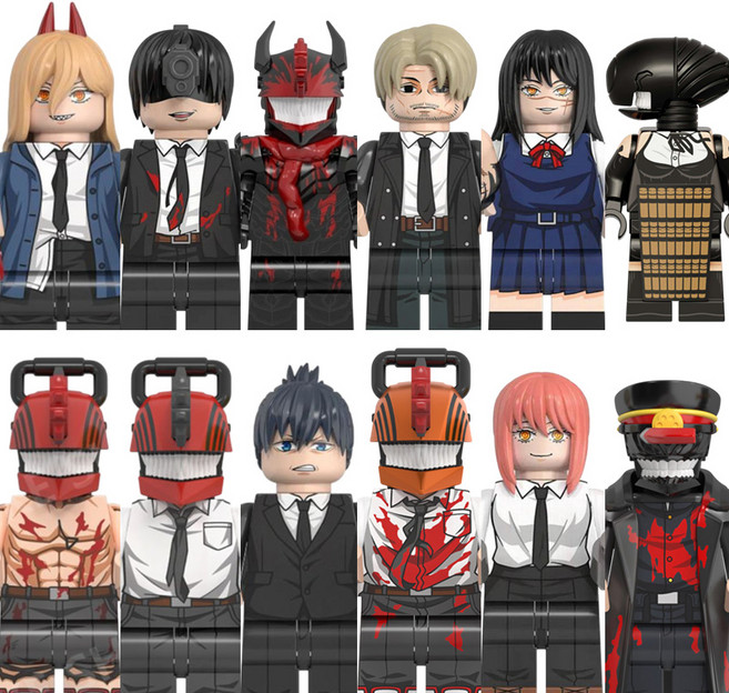 체인소맨(전기톱악마) 호환블록 브릭 미니피규어 12종 VER.01 체인소데몬/덴지/포치타/사무라이소드/전기톱인간/체인소악마 취미/수집/장식/컬렉션용 커스텀 블록피겨, 1개, CHSM-0113. 체인소맨 12종 A(로켓)