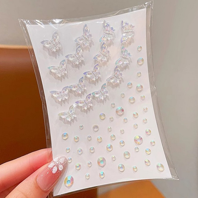 코어브릿지 페이스 큐빅 스티커 반짝이 페스티벌 공연 메이크업, 1개, 나비