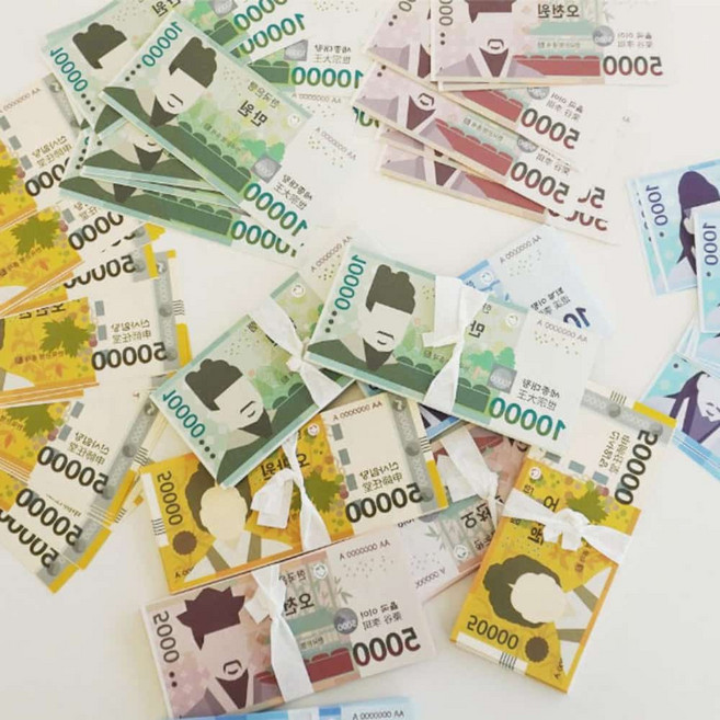 가짜돈 페이크머니 지폐 지출 줄이기 가짜 돈 50매 묶음, 만원50매