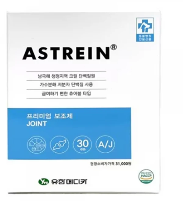 동물병원전용 아스트라인 강아지 고양이 관절 조인트 츄어블 간식 영양제 30개입, 30회분, 1개 - 쿠팡