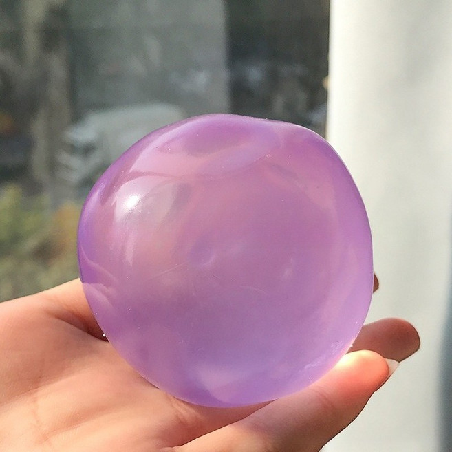반투명 크리스탈 스트레스해소볼 코코넛 오일 말랑이 스퀴시 장난감(느린 회복 부드러운 스트레스 볼), 보라색
