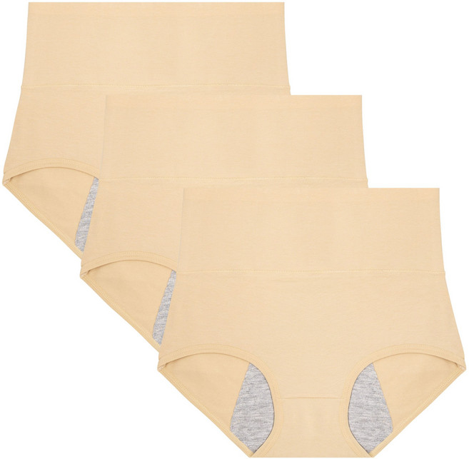 속맘 위생팬티 3매세트 하이웨스트 순면 빅사이즈 여성팬티 생리 샘방지