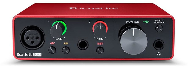 기타리스트 보컬리스트 또는 프로듀서를 US 위한 팟캐스터 3세대 포커스라이트 스칼렛 솔로, Scarlett Solo, 3rd Gen