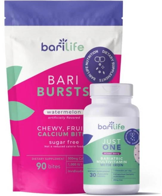 Bari Life Just One Chewable: Once Daily Bariatric Multivitamin + Iron and and BariBurst Calcium Ci, Bari Life Just One Chewable: O - 쿠팡