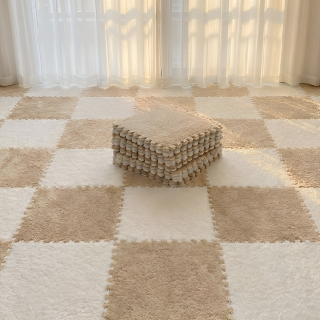 유피해피 층간소음 바닥 거실 퍼즐매트, 10개, 유피 베이지