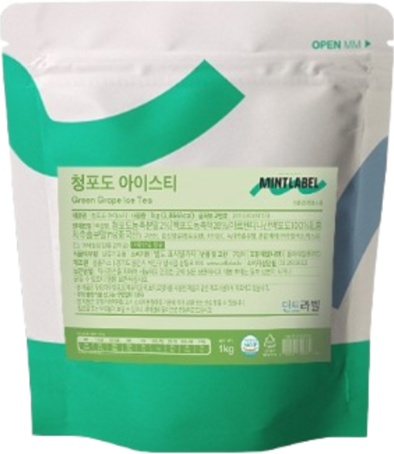 민트라벨 청포도 아이스티, 7개, 1개입