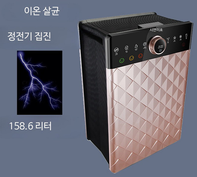 벽걸이 공기 살균기 오존 자외선 이온 공기정화기 가정용 탈취기, 샴페인 골드, 단일 모델