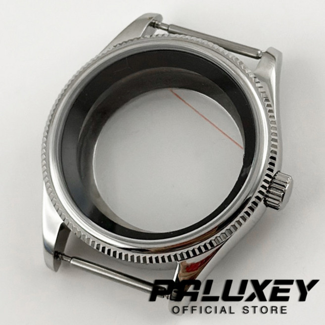호환 PVD 블랙 39mm 사파이어 크리스탈 시계 케이스 NH34 NH35 NH36 NH38 무브먼트 시계 NH35 부품 28.5mm 다이얼 모드 챕터 링 포함, [02] A-Black Ring