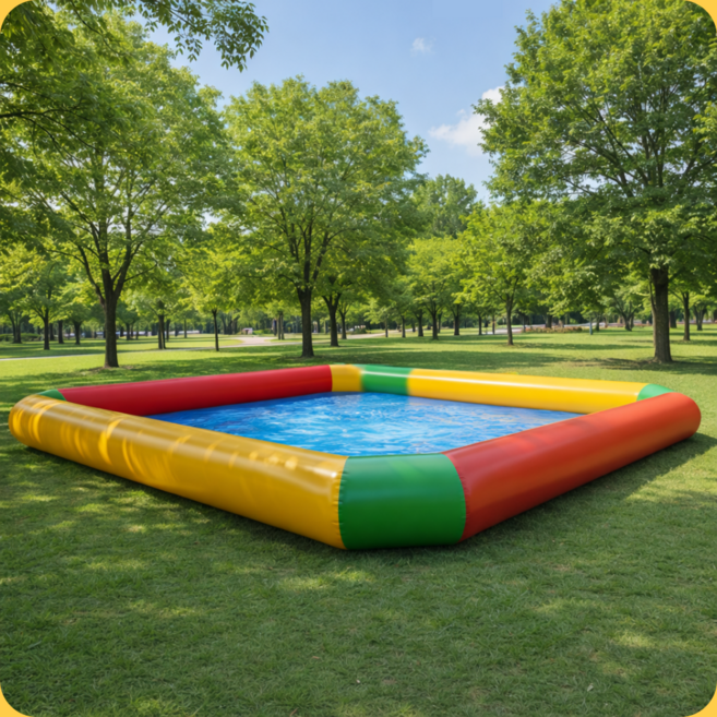 워터랜드 초대형 에어풀 가족 물놀이 풀장 간편설치 대형 야외 수영장, 1개, 멀티컬러