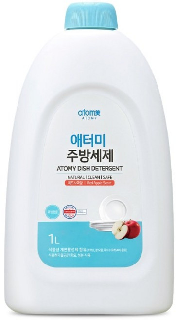 애터미 주방세제 레드사과향 1L 식물성 천연 주방세제, 1개