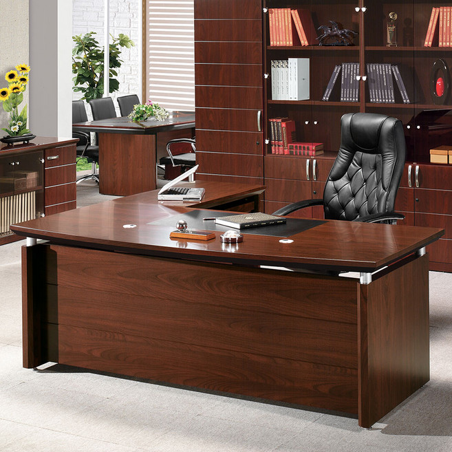 보레아스 중역용 책상 사장님/홈오피스 W1800 W2000 안락한 책상 고급사무용, 월넛