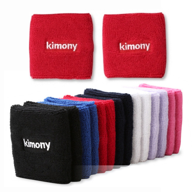 KIMONY 국내생산 손목/헤드밴드, 블랙, 짧은손목밴드(2p)