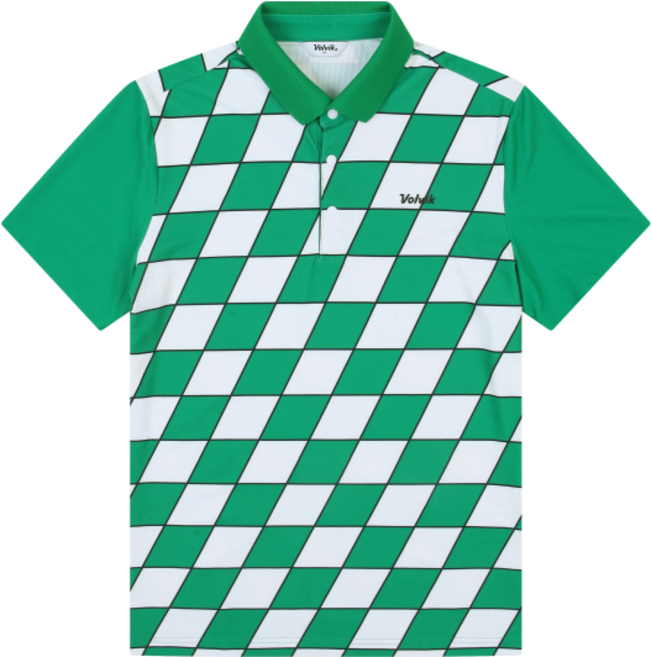 볼빅 남성 골프 변형 아가일 패턴 반팔 티셔츠 VMTSN451_GE