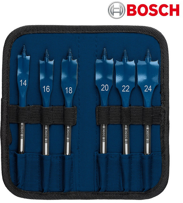 보쉬 6PCS 스페이드 비트 세트(14~24mm) 목재 목공 나비 드릴 비트 기리, 1개