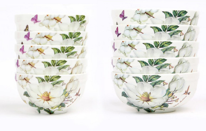 로얄에식스 목련 본차이나 공기대접 세트, 혼합색상, 공기 + 대접, 5세트