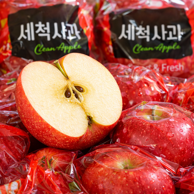 [최저가도전] 껍질째먹는 간편한 부사 세척사과, 1박스, 3kg (21과내외)